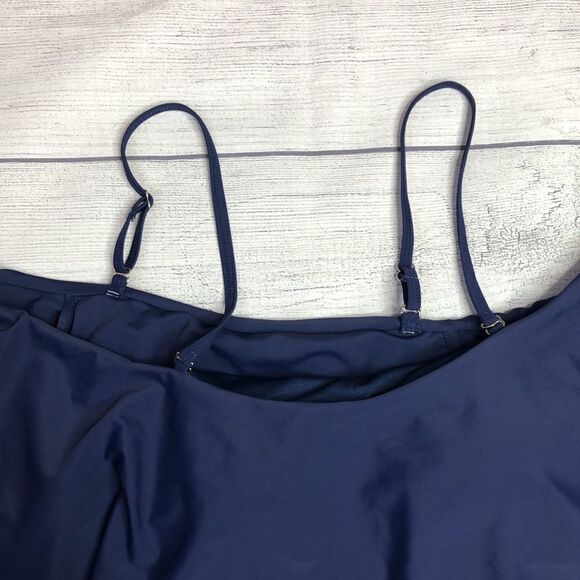 Shekini Blue Off Shoulder Flounce Ruffle Swim Top Size XXL NWT - Picture 5 of 9